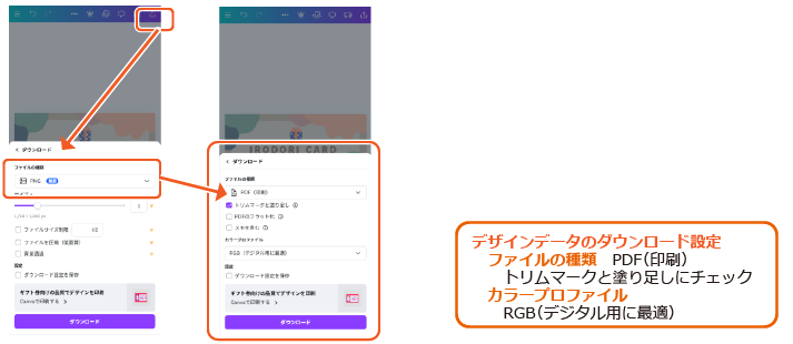 CanvaのPDF設定
