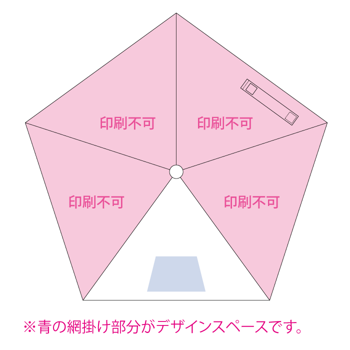ベーシック折り畳み傘の印刷範囲
