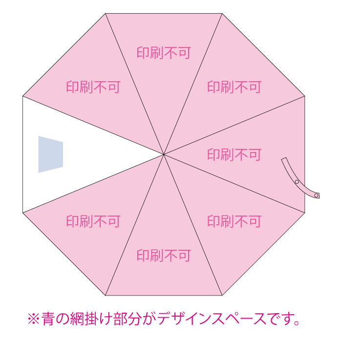 ベーシック長傘の印刷範囲